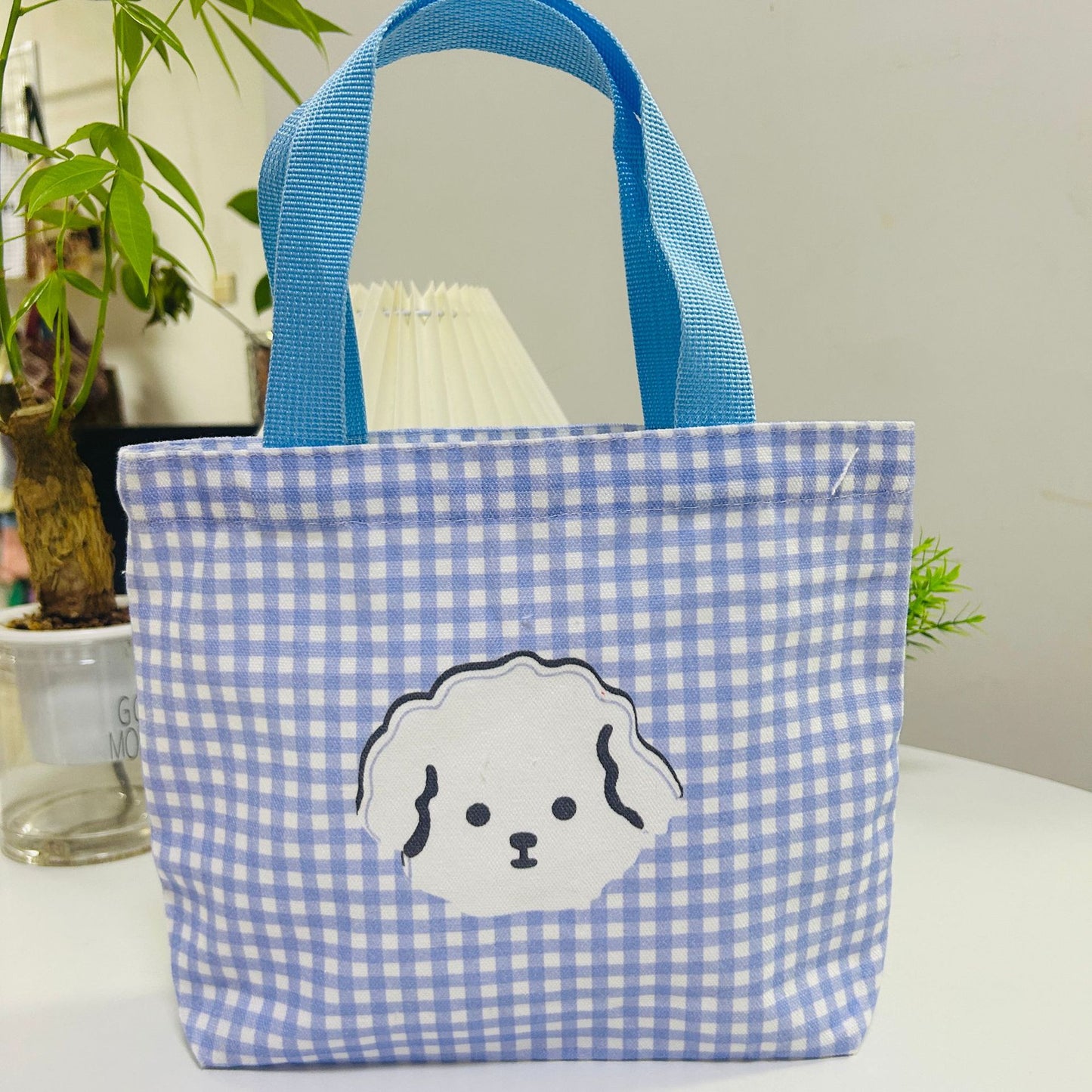 Striped Canvas Tote Bag with Custom Embroidery for Daily Use and Commuting