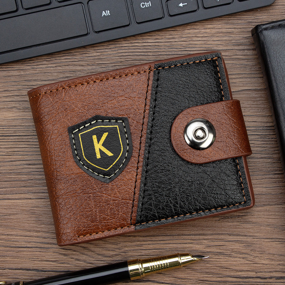 Retro Two-Tone Men's Wallet with Magnetic Clasp and Multiple Card Slots for Everyday Use