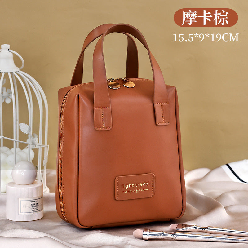 Elegant PU Travel Makeup Bag with Large Capacity and Ins Style Design for Cosmetic Storage