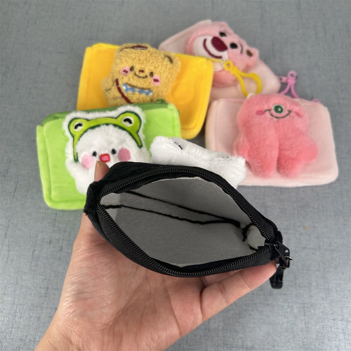 Women's Wallet Cute Plush Little Bear Cartoon Coin Purse, Daily Matching Storage Small Bag, Hanging Design