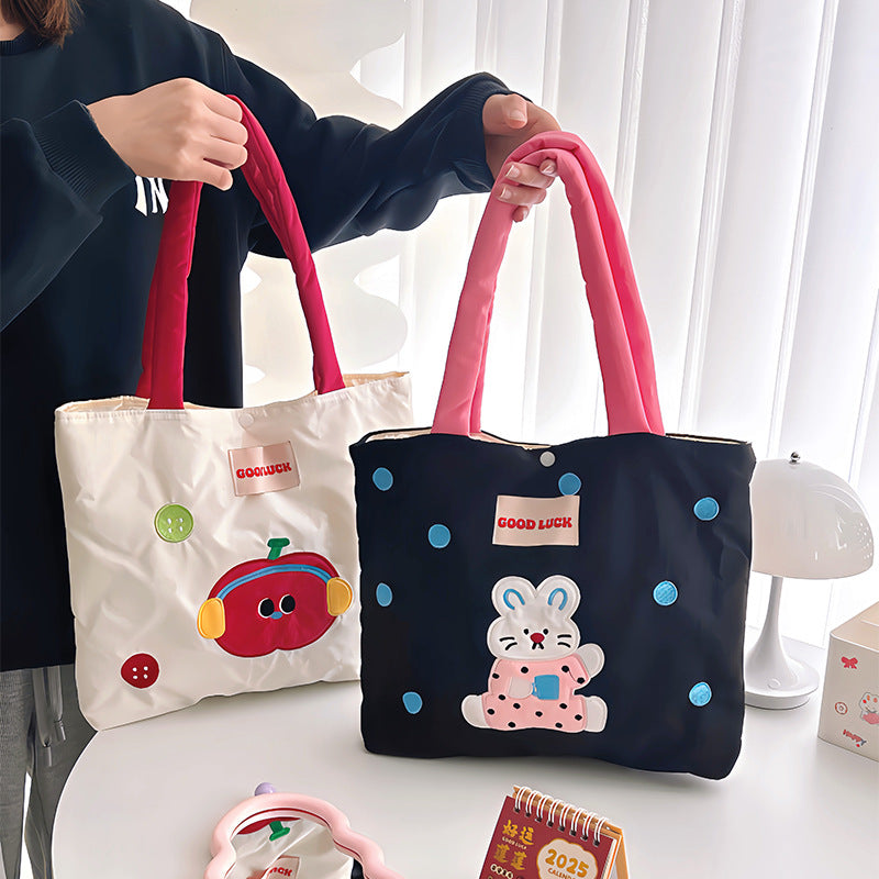 Fashion Shoulder Bag Female Commuter Travel Large Capacity Totes Student Embroidery Tote Bag