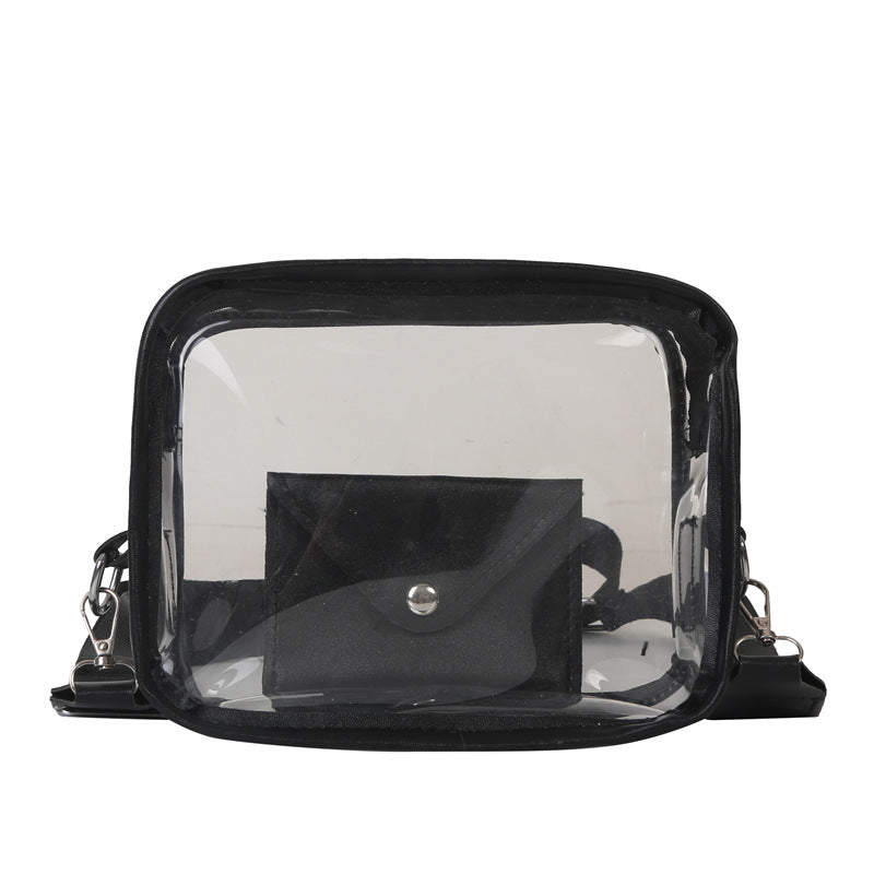 New Wide-Strap Bag Women's Messenger Bag Fashion Casual Simple Shoulder Transparent Jelly Pack