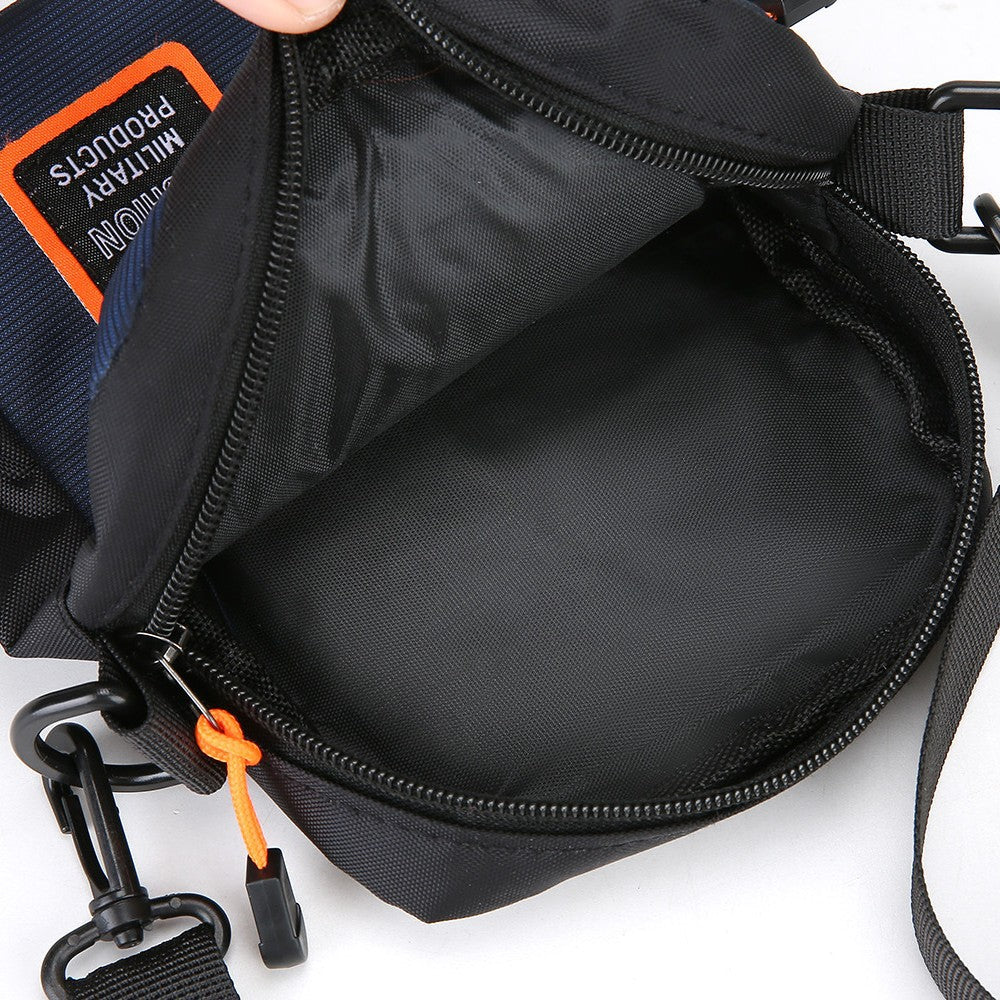 Stylish Men's Crossbody Bag for Outdoor Activities, Durable Nylon Mini Shoulder Bag with Adjustable Strap and Fashionable Stitching Design