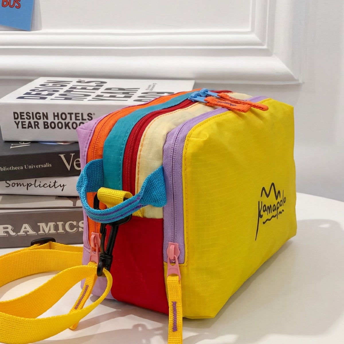 New Dopamine Color Matching Cosmetic Bag Multi-Zipper Design Portable Travel Toiletry Bag Unisex Fashion Practical