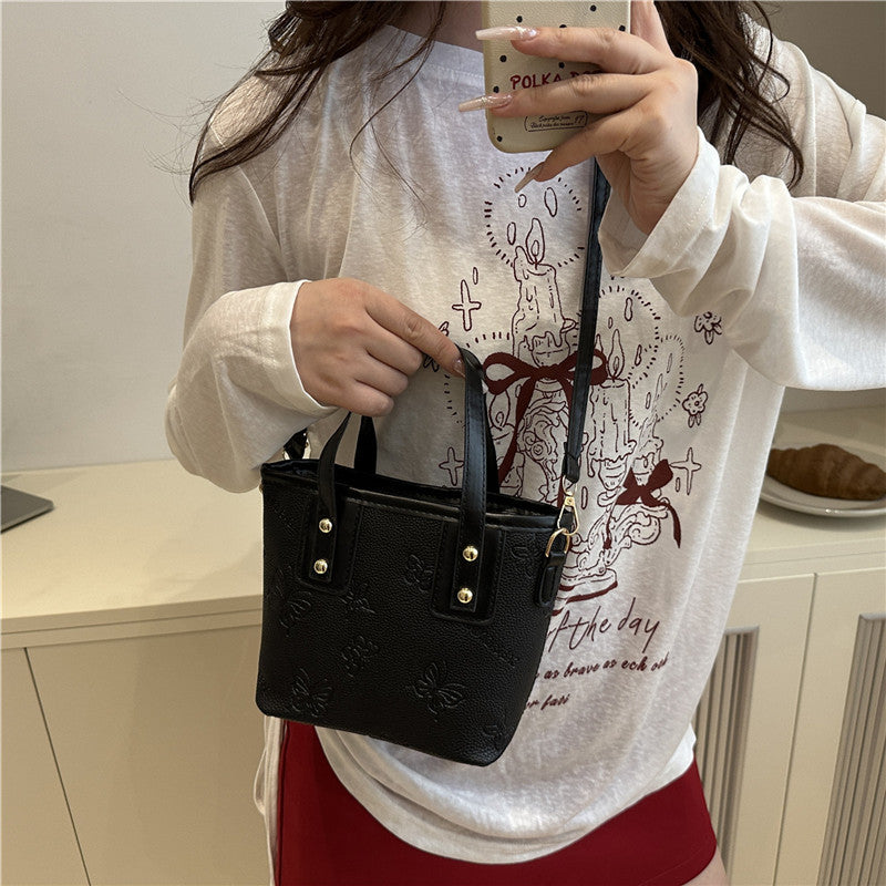 Summer Fashion Small Handbags Women's New Temperament Leisure Crossbody All-Matching Bucket Bag