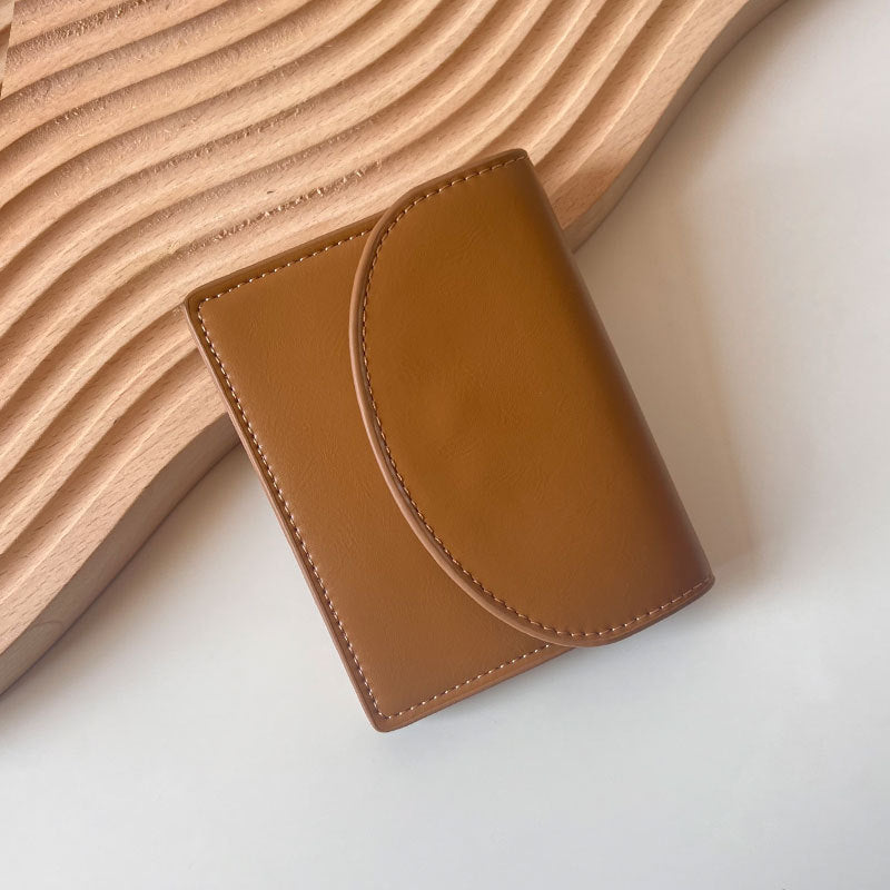 Korean Style New Women's Coin Purse Solid Color Simple Card Holder Multifunctional Lipstick Large-Capacity Wallet