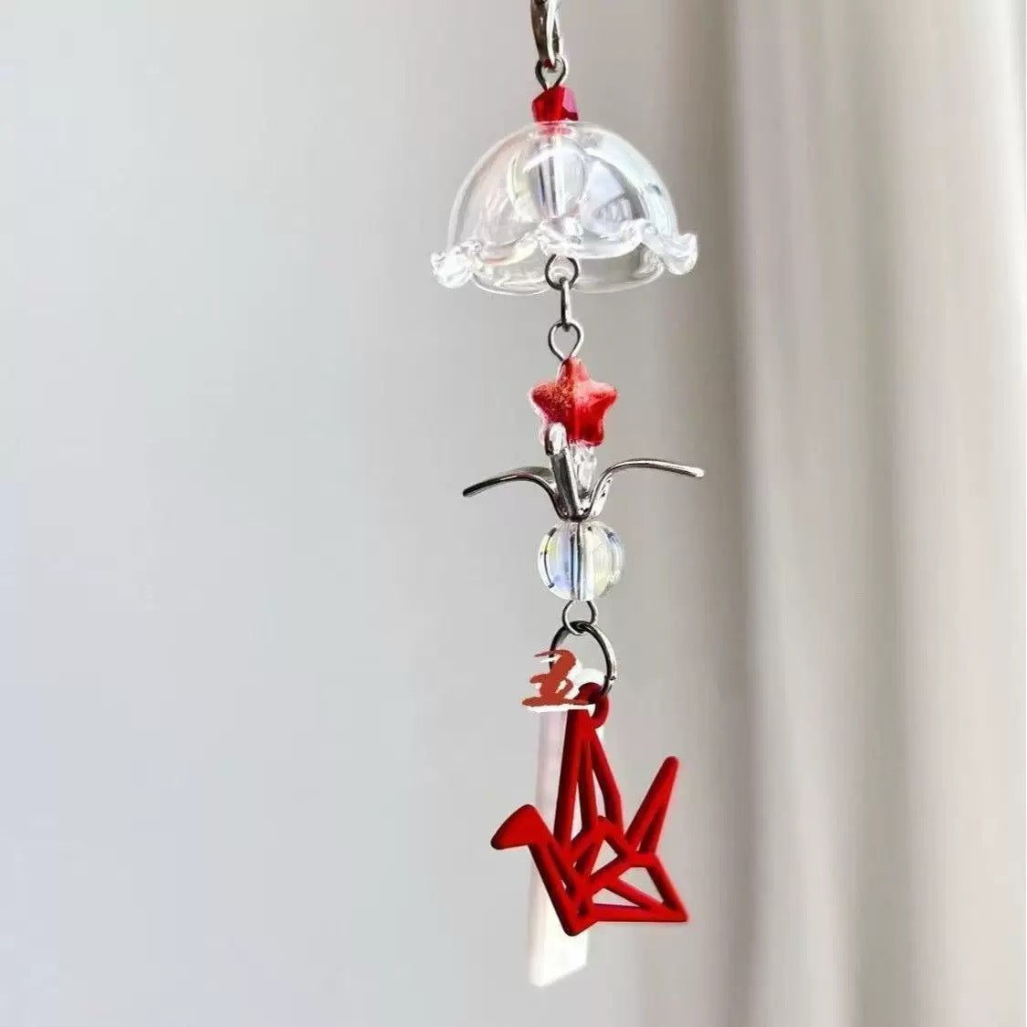 Jasmine maple leaf ginkgo wind chimes pendant phone case charm bag camera keychain lanyard