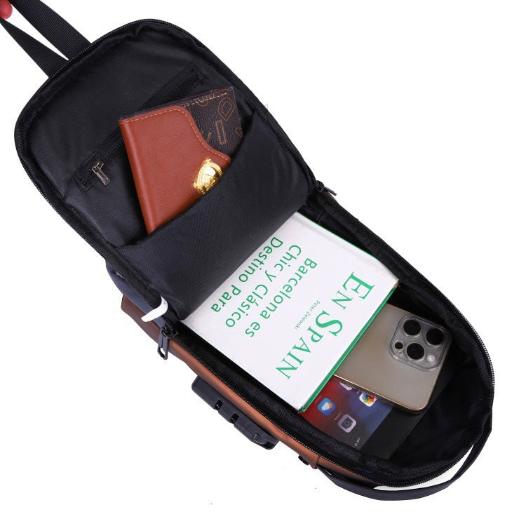 Chest Bag Men's Anti-Theft Outdoor Leisure Shoulder Stylish and Versatile Password Lock Crossbody Bag