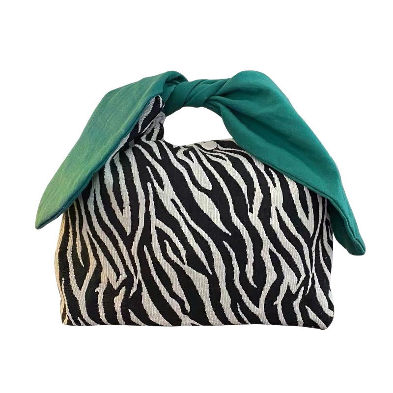 Japanese Style Lunch Bag Women's Work Hand Rabbit Ears Zebra Pattern Students Lunch Box Bags Fashion Lunch Box Bag