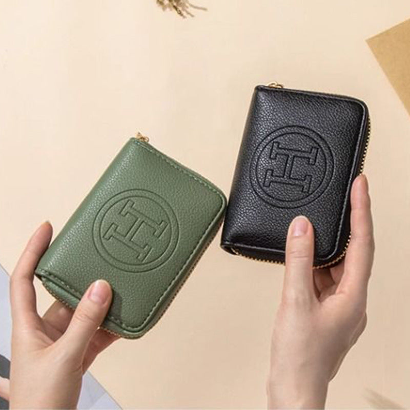 New Exquisite Small Multiple Card Slots Organ Zipper Card Holder Large Capacity Bank Card Document Package