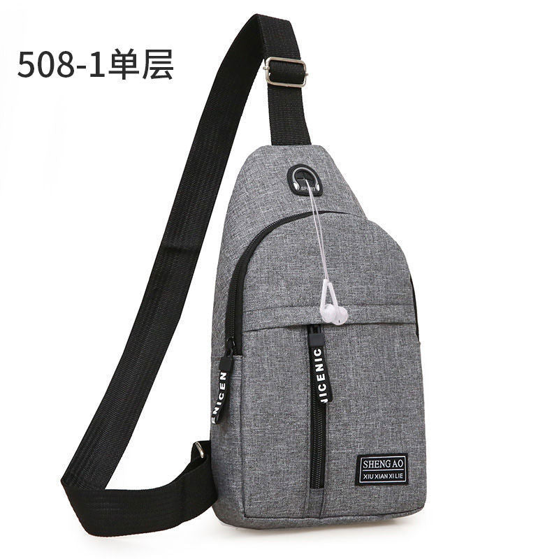 Stylish Men's Crossbody Bag with USB Charging Port, Fashionable Streetwear Design for Daily Use