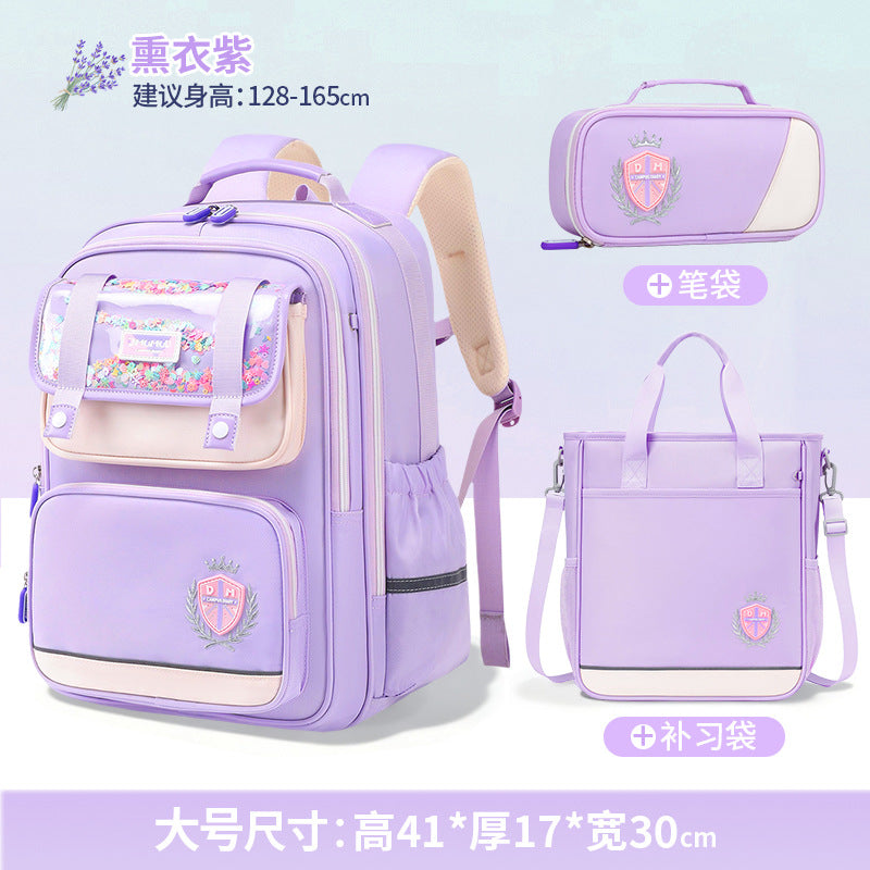 2026 New Kids Backpack for Grades 1-6, Lightweight & Ergonomic Design with Large Capacity, Breathable and Waterproof Oxford Fabric, British Style School Bag with Pencil Case and Study Bag Set