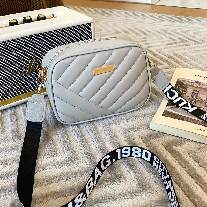 Stylish Quilted Crossbody Bag for Women with Trendy Printed Strap and Compact Design Perfect for Daily Use