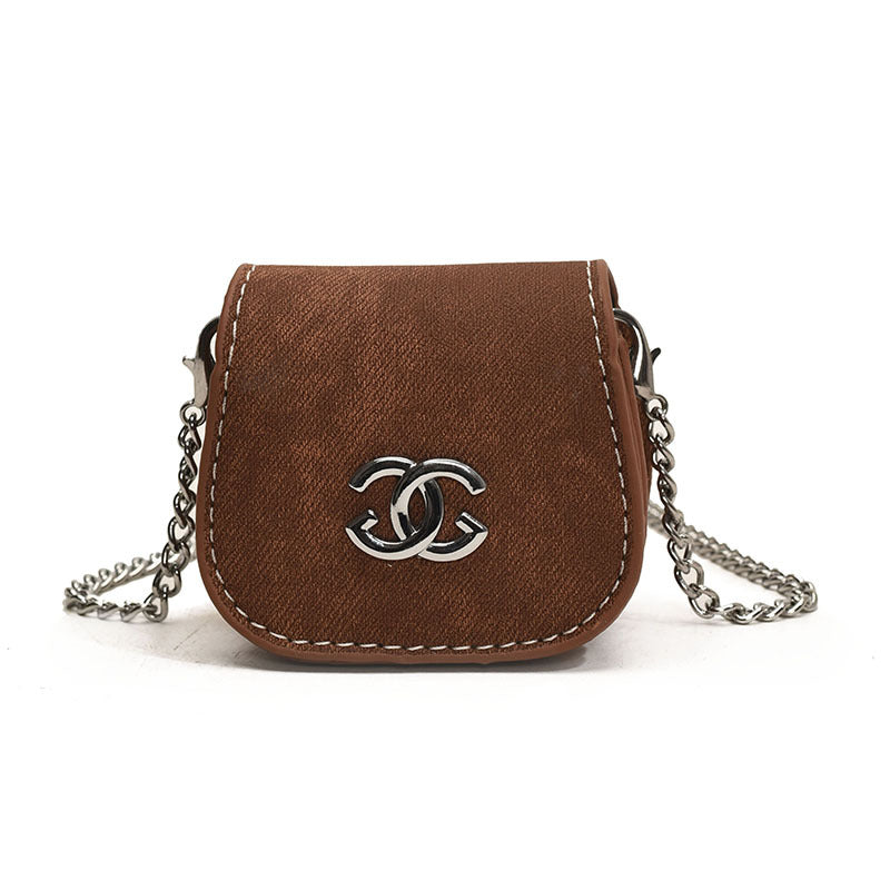 Mini Children Pouch All-Match Chic Chanel-Style Princess Chain Crossbody Change Earphone Bag Girls' Single-Shoulder Bag Tide