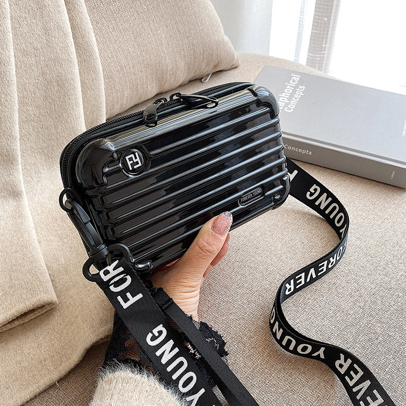 Stylish PC Hard Shell Cosmetic Bag with Adjustable Strap, Waterproof and Lightweight Travel Organizer for Everyday Use