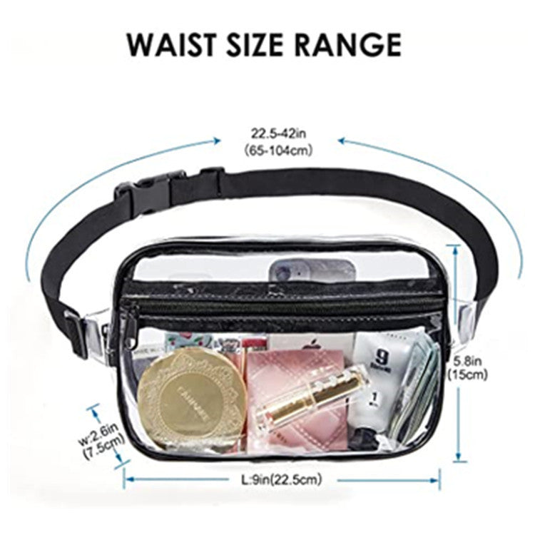 Transparent PVC Waist Bag for Outdoor Sports, Waterproof Phone & Essentials Holder with Clear Design