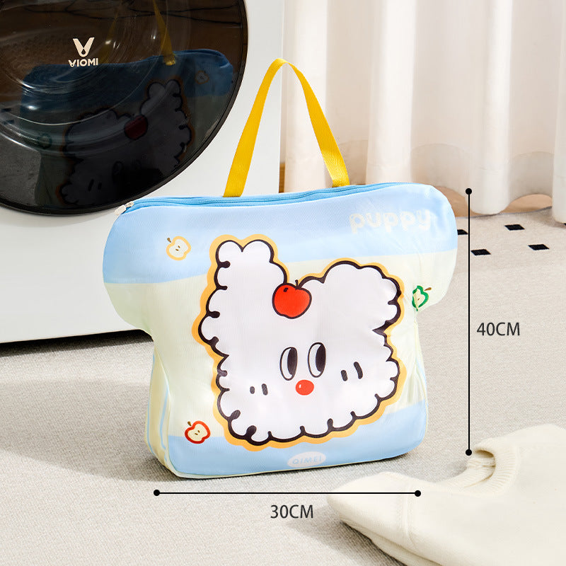 Cute Cartoon Laundry Bag with Zipper for Delicate Clothes Protection and Sorting