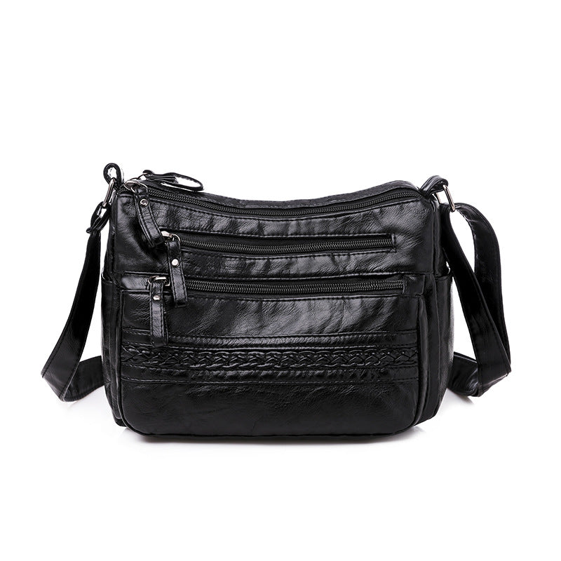 New Women's Soft PU Crossbody Bag with Multiple Pockets and Zipper Closure, Perfect for Daily Use