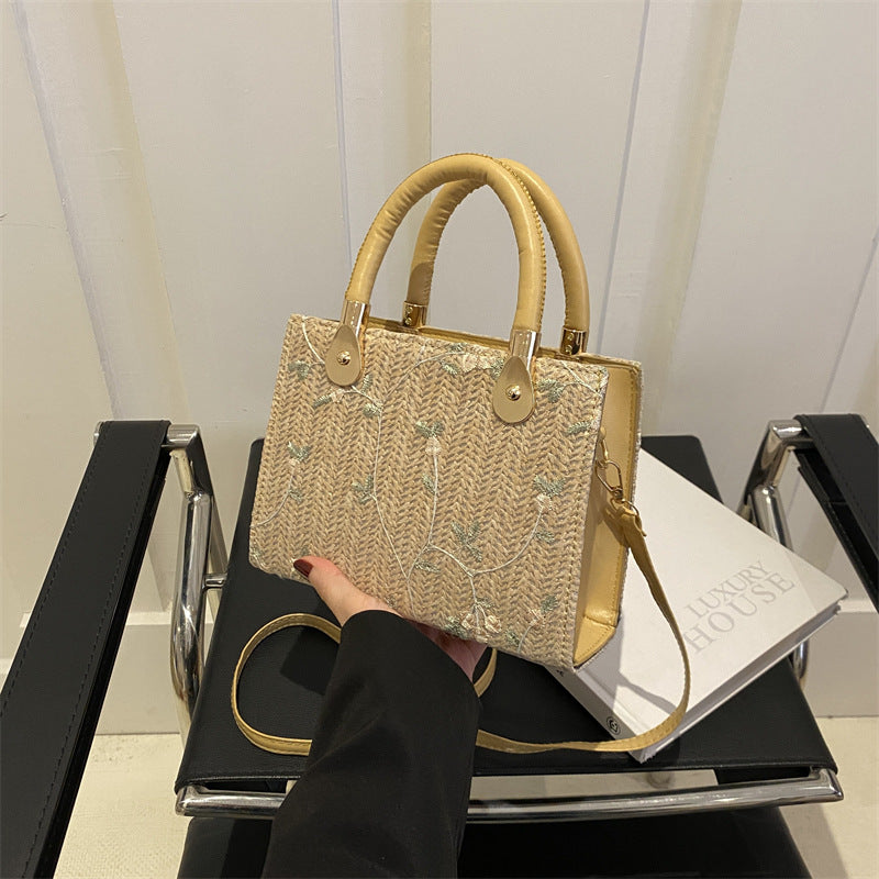 Straw Fashion Korean Gentle Handbag Spring and Summer New All-Match Shoulder Messenger Bag