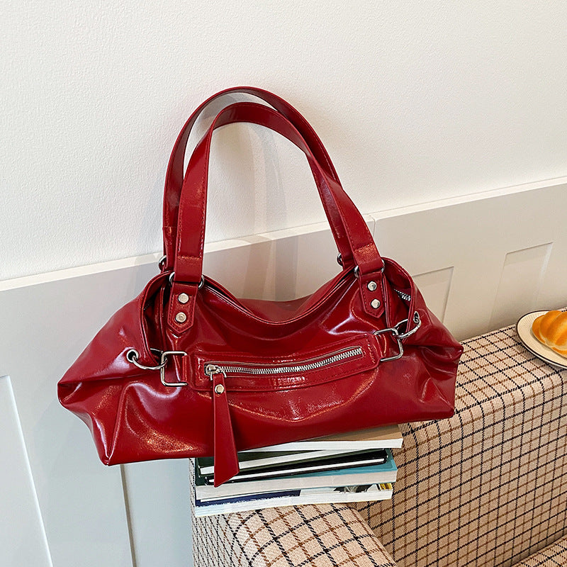 New Simple Pu Tote Bag Hot Girl Trendy Versatile Design Everyday Joker Commuter Bag