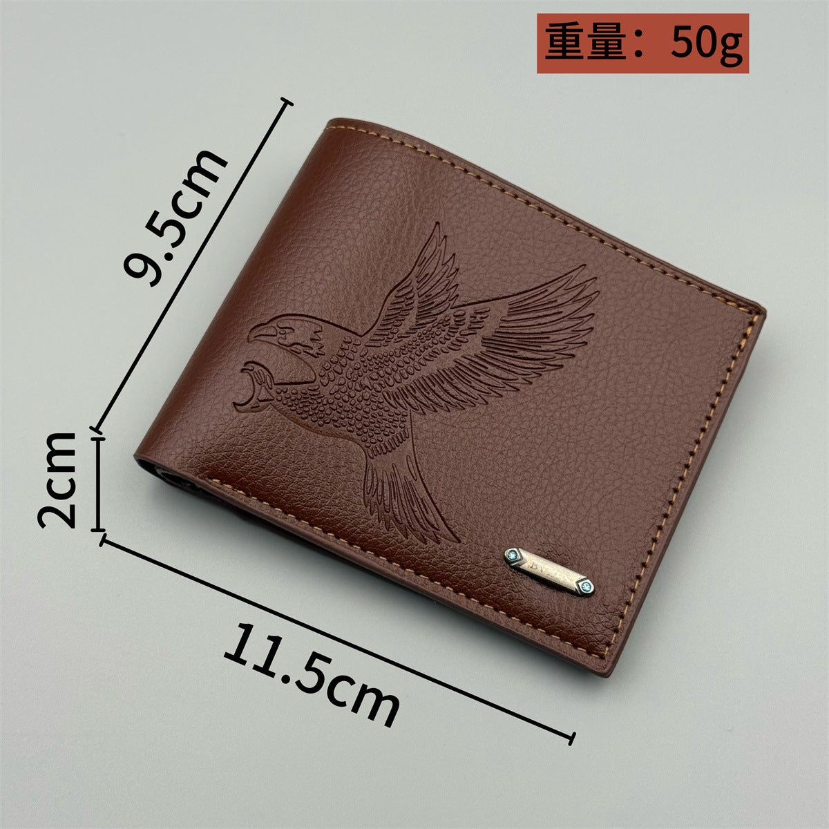 Elegant Eagle Embossed PU Leather Wallet for Men, Slim Bi-Fold Design with Breathable Interior and Stylish Animal Pattern