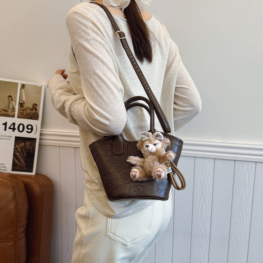 New Women's Bucket Bag Casual Simple Shoulder Bag Everyday Joker Trendy Bag