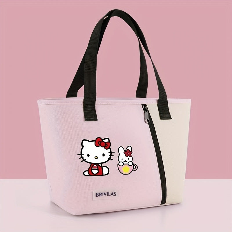 Cute Hello Kitty Printed Insulated Tote Bag for Lunch Storage and Daily Use - Stylish and Practical Design