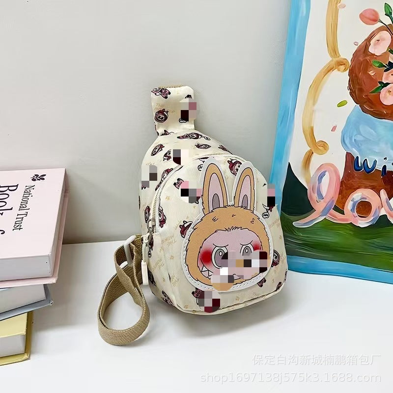 Boys and Girls Cute Cartoon Chest Bag Korean Fashion Casual Small Chest Bag