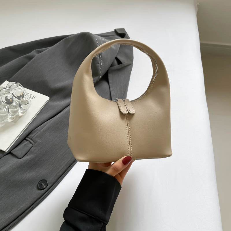 New Urban Simple Style Dumpling Bag Women's Soft Pu Handbag Stitching Design Everyday Joker Fashion Item