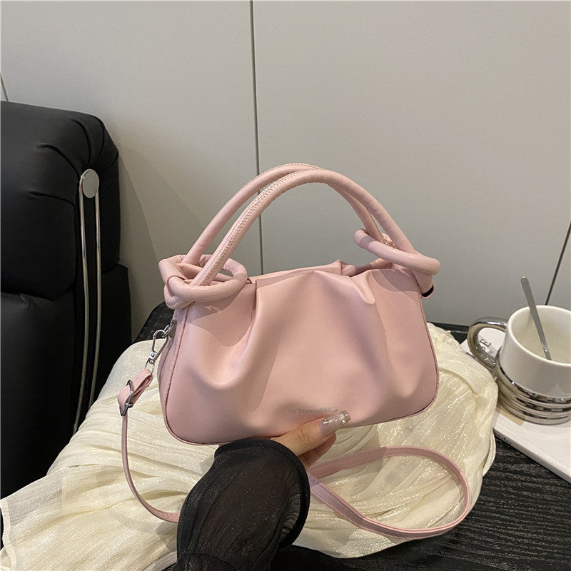 Elegant Pleated Cloud Bag for Women 2025 New Fashion Minimalist Shoulder Crossbody Handbag with Magnetic Closure and Soft PU Leather
