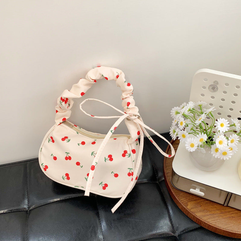 Fresh Sweet Handbags Women 2025 New Fashion Flower Nylon Shoulder Bag Fashion Underarm Bag