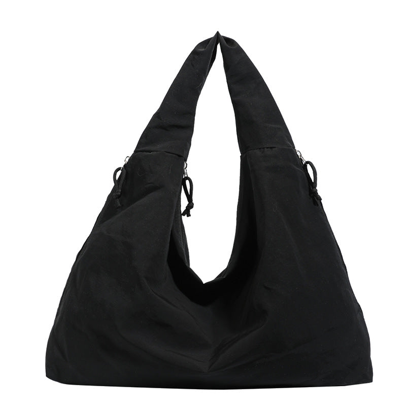 Minimalist Large Capacity Tote Bag for Women, Soft Fabric Shoulder Handbag with Multiple Inner Pockets, Casual Everyday Style