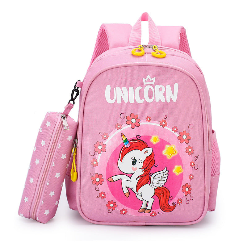 Cute Unicorn Backpack for Kids with Pencil Case - Lightweight School Bag for Preschool Girls