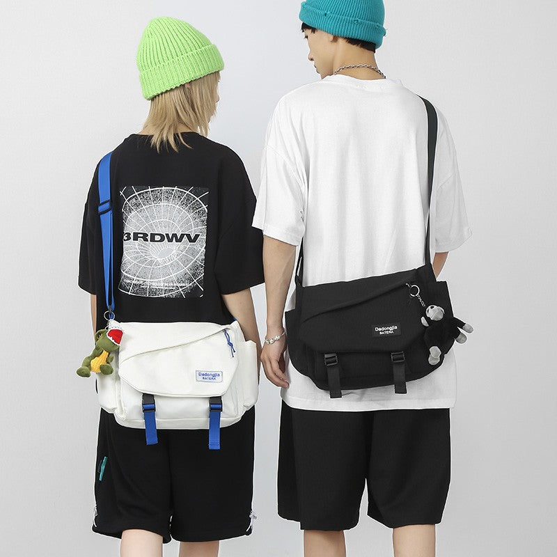 Japanese style workwear men's messenger bag waterproof nylon material casual all-match shoulder bag essential for daily travel travel