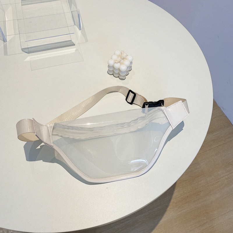Transparent Chest Bag 2024 New Popular Fashion Lady Crossbody Tide PVC Solid Color Beach Gel Bag