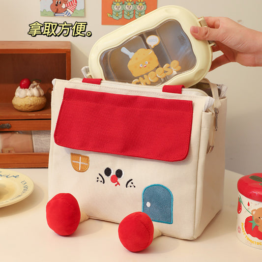 Cute House-shaped Insulated Lunch Bag with Portable Design for Work and Picnics