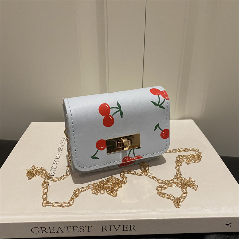 Fresh Cherry Print Fashionable New Spring Cute Trendy Sweet Korean Style Fashion Crossbody Shoulder Bag