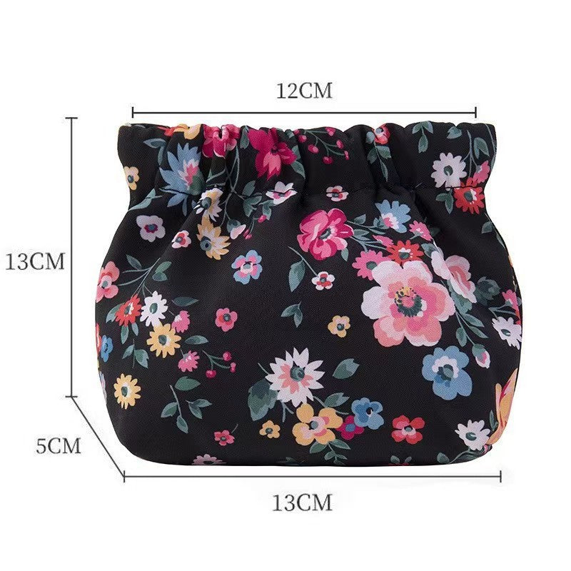 Elastic Printed Portable Storage Bag with Automatic Closure, Waterproof and Durable for Makeup and Daily Essentials