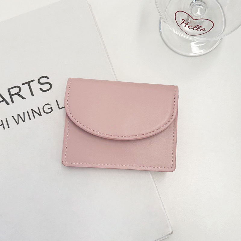 Korean Style New Women's Coin Purse Solid Color Simple Card Holder Multifunctional Lipstick Large-Capacity Wallet