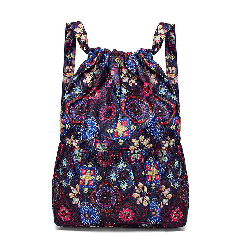 Women's Drawstring Backpack Women's Lightweight Waterproof Multi-Pocket Daily Travel Backpack