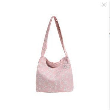 Canvas Bag Women's Summer New Simple Fairy Flower Lace Portable Literary Shoulder Bag