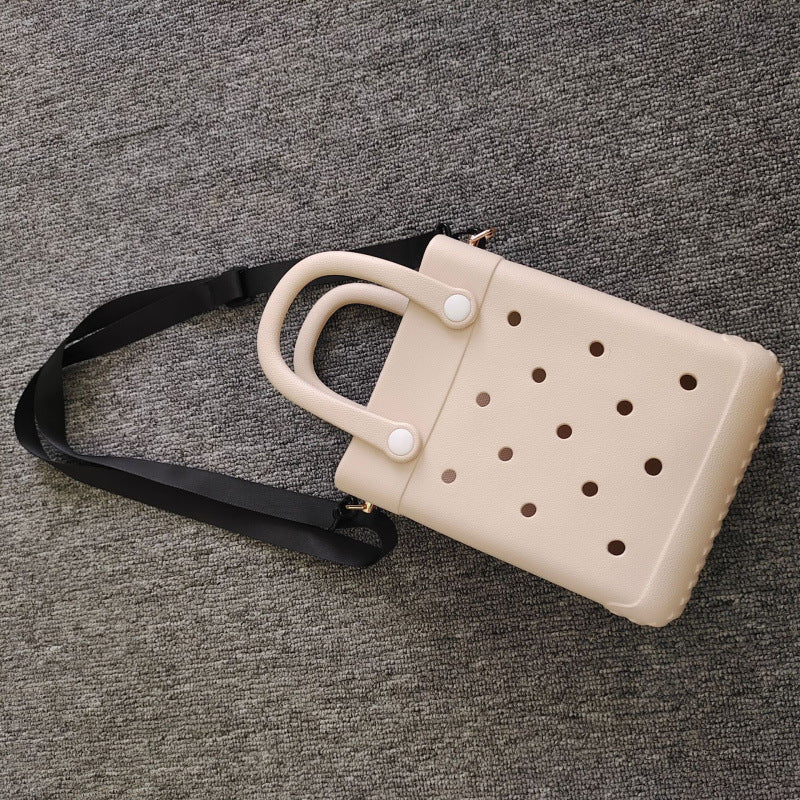 Cute Croc-Style Mini Shoulder Bag with Adjustable Strap for Women, Fashionable and Trendy Everyday Accessory