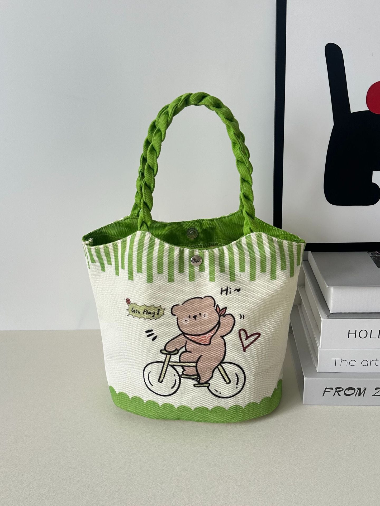 Vegetable Basket Bag Female Cartoon Cute Commuter Hand Carrying Child Storage Lunch Box Lunch Bag