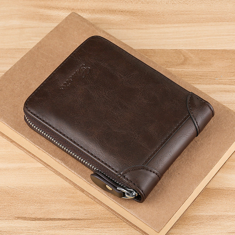 New Men's Short Chic Wallet Interlayer Coin Pocket Design Can Store High-End Business Leisure Style