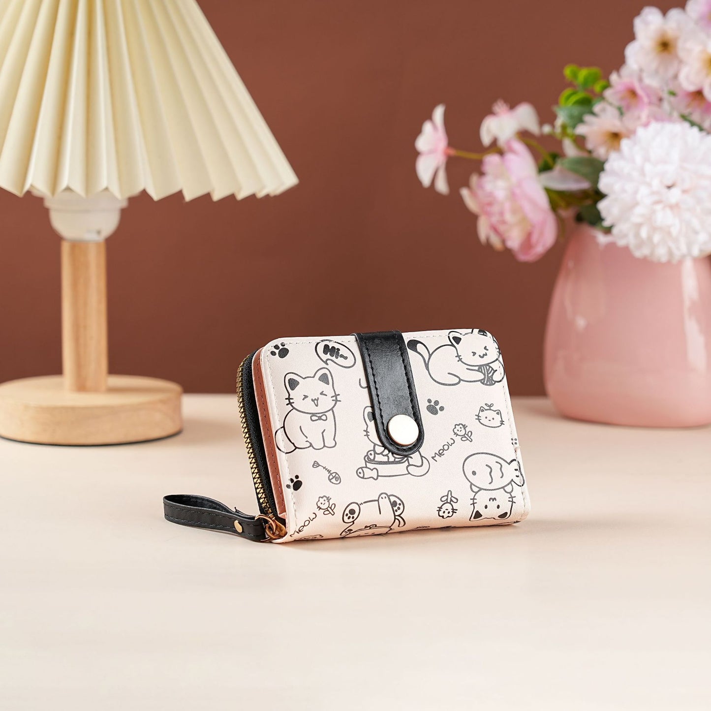 New Simple Cute Refreshing Flower Student Wallet Korean Style Fashion Short Pu Wallets for Women