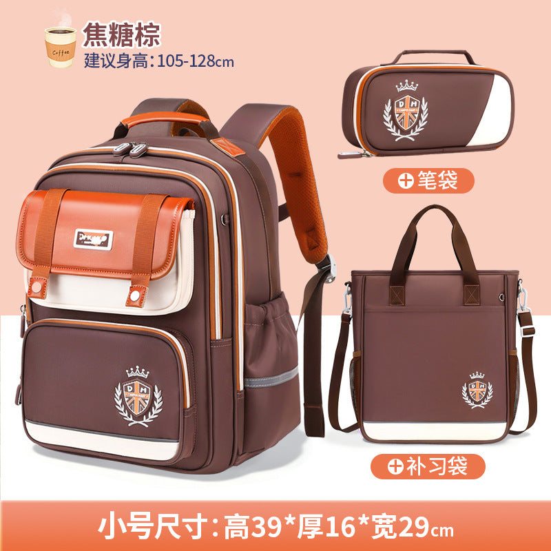2026 New Kids Backpack for Grades 1-6, Lightweight & Ergonomic Design with Large Capacity, Breathable and Waterproof Oxford Fabric, British Style School Bag with Pencil Case and Study Bag Set