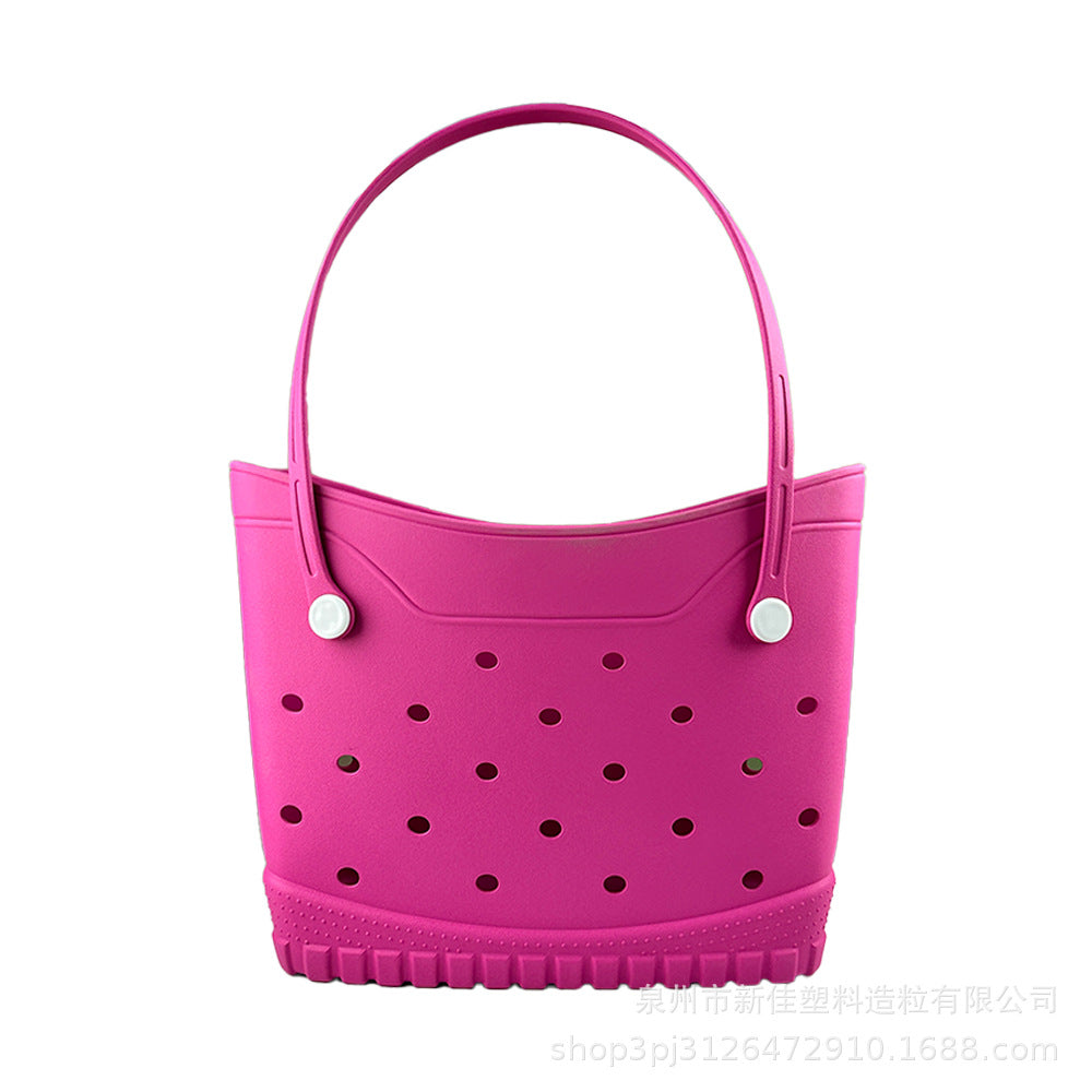 Stylish EVA Beach Tote Bag with Hollow Design, Lightweight and Spacious for Daily Use
