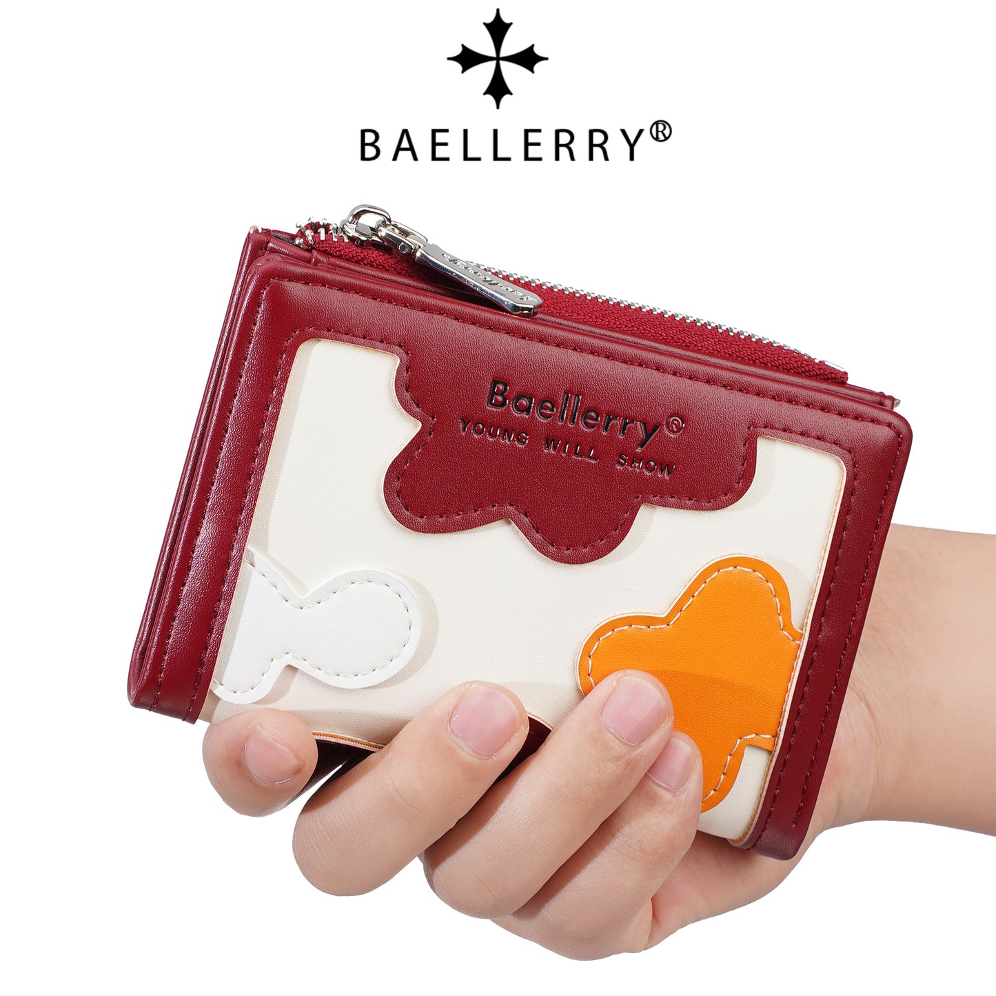 Cute Floral Design Women's Wallet with Zipper and Multiple Card Slots, Lightweight and Fashionable Everyday Purse