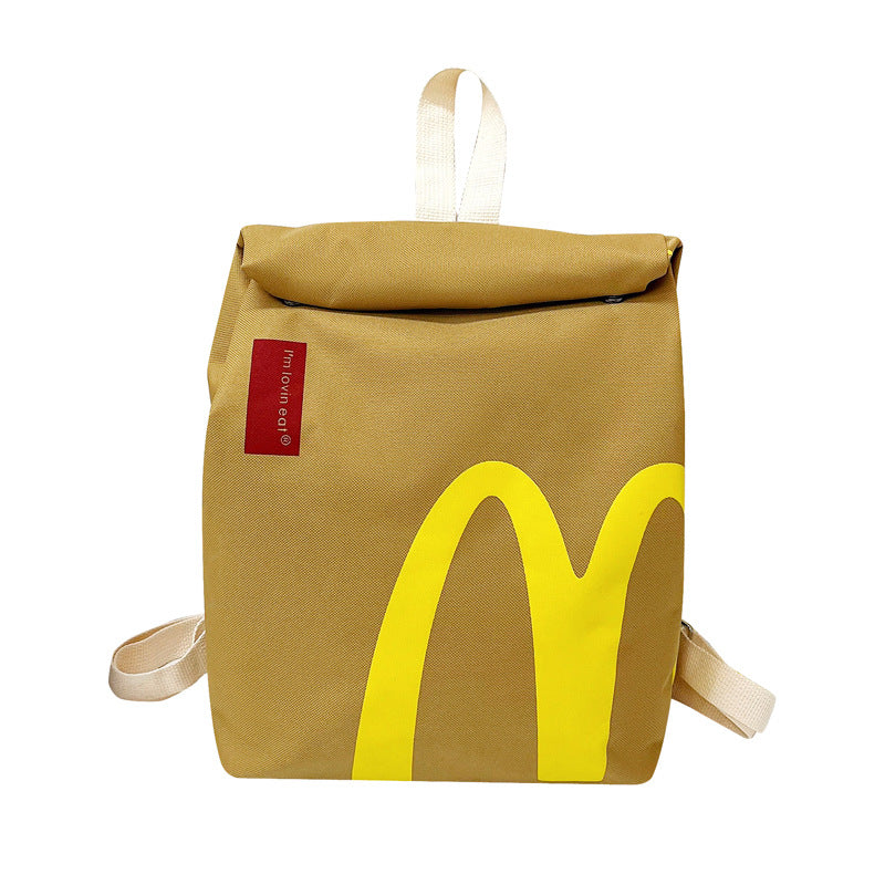 Women's Backpack Letter Printed Shoulder Bag Ultralight Nylon Material Leisure Travel Essential Airpillow Straps Design Comfortable and Durable