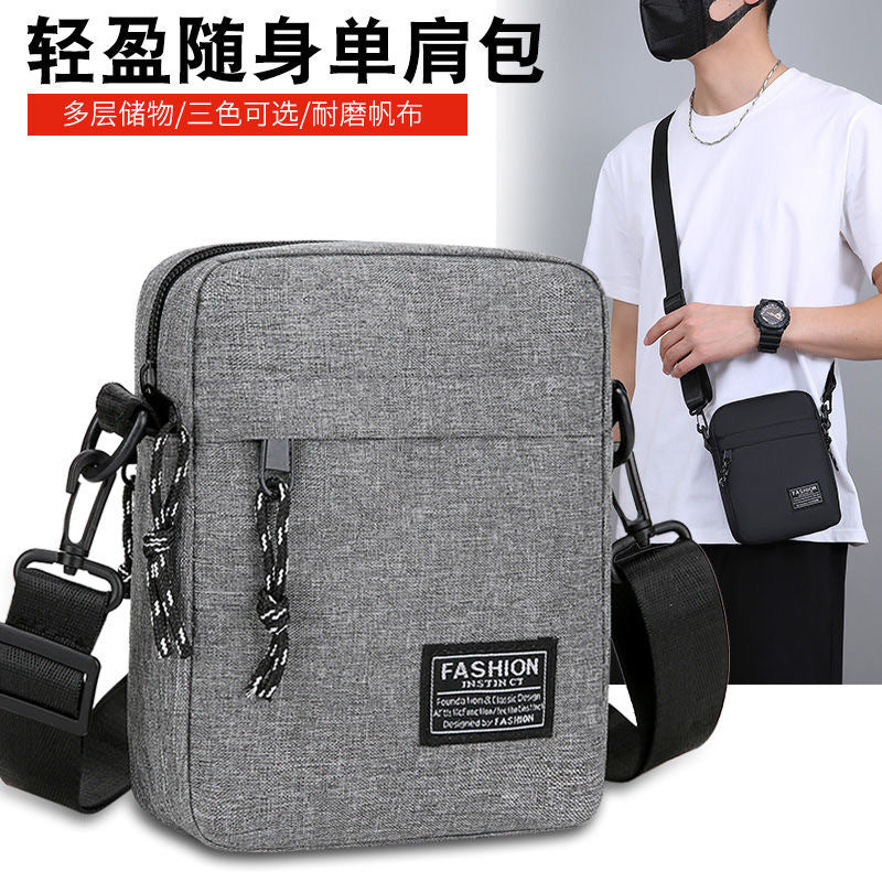 Men's Lightweight Shoulder Messenger Bag Waterproof Travel Mobile Phone Bag Daily Travel Essential Small Backpack